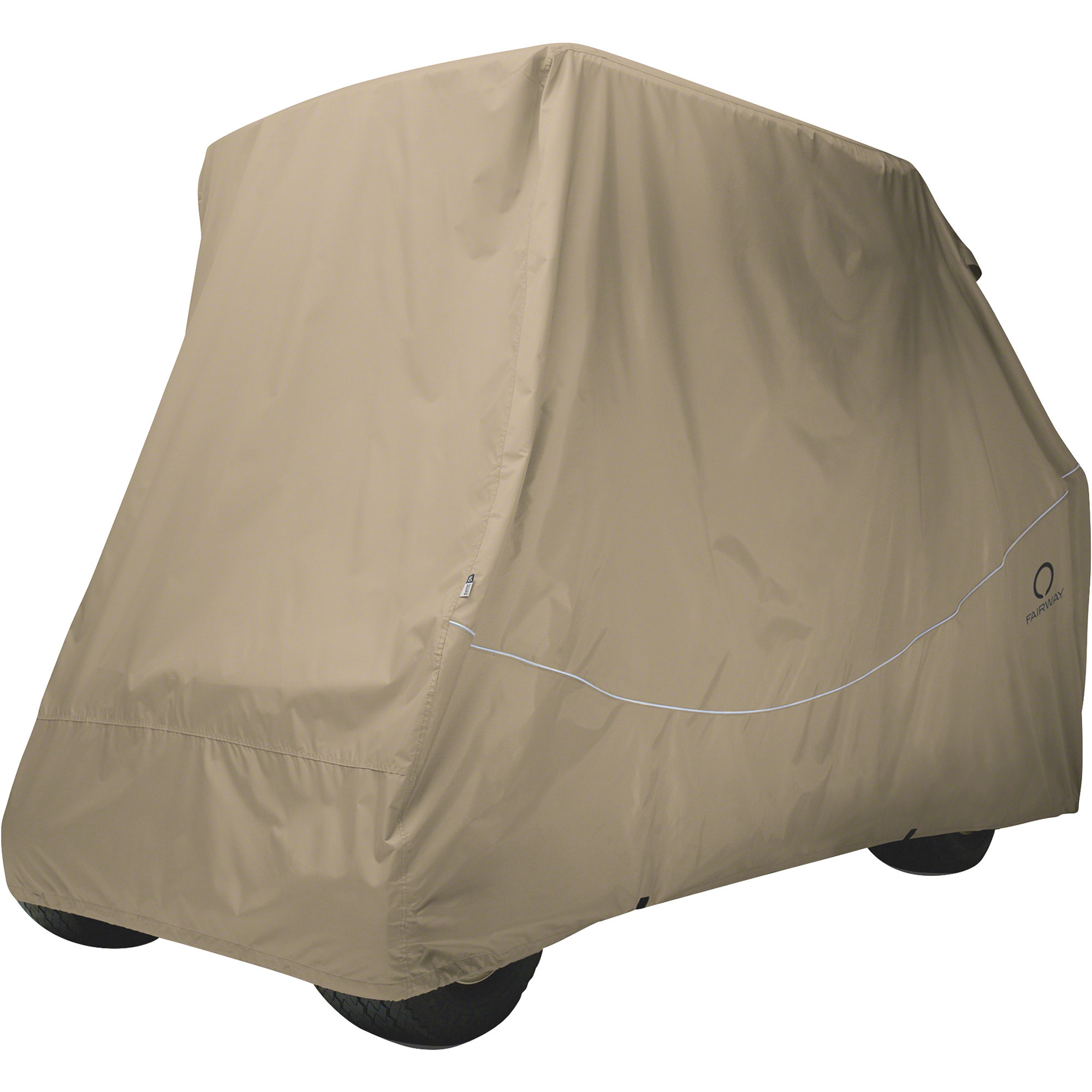 Classic Accessories Fairway Golf Cart Quick-Fit Cover, Fits Conversion Car, Light Khaki, Model# 40-041-345801-00
